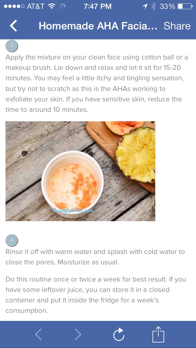 Homemade AHA Facial Peel Mask Recipe for a Fresh, Bright Complexion 👌
