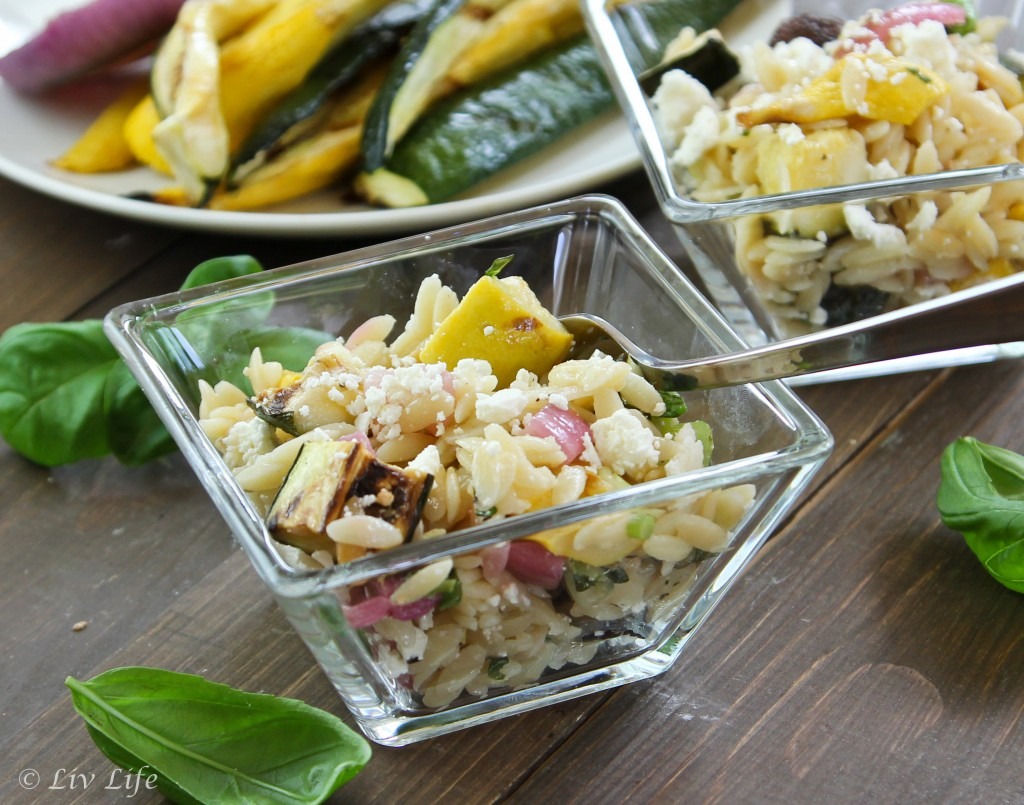 6. Squash and Orzo Salad: Sauté zucchini, yellow squash and scallions in olive oil until tender. Toss with cooked orzo, parsley, dill, goat cheese, salt and pepper.