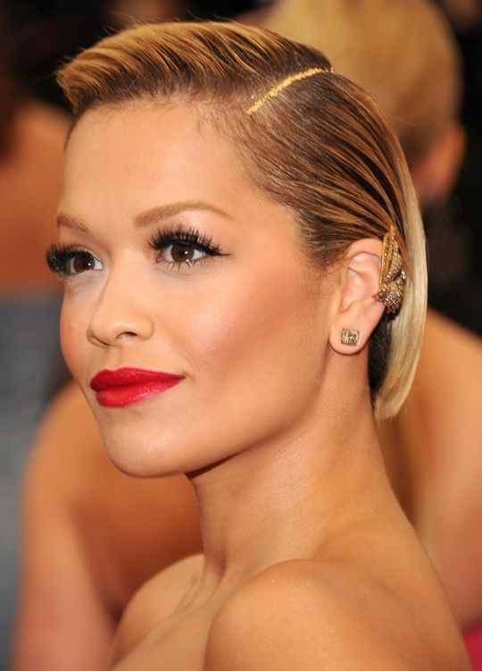 To make your hair look instantly thicker, brush a little eyeshadow on your part.