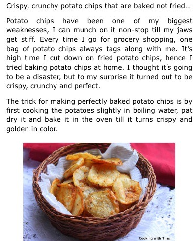 Guilt Free Homemade Potato Chips