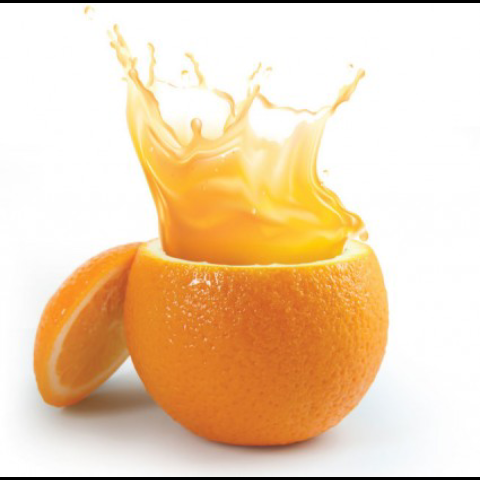 Pour some fresh orange juice. 