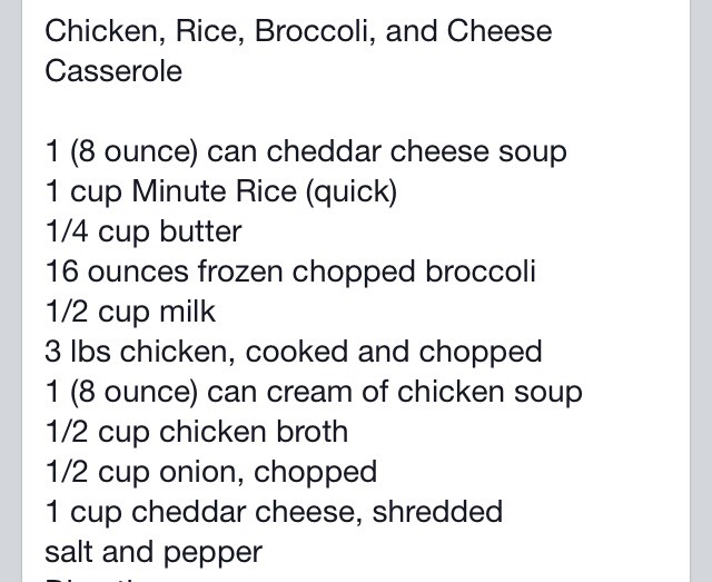 Chicken, Rice, Broccoli & Cheese