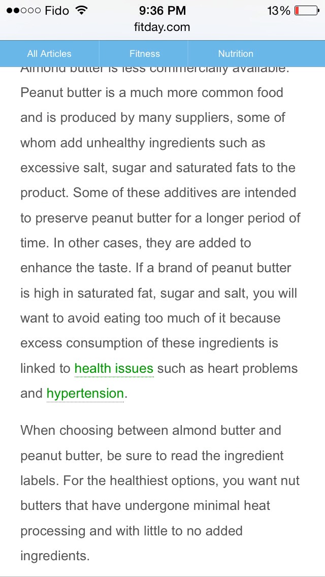Almond Butter VS Peanut Butter