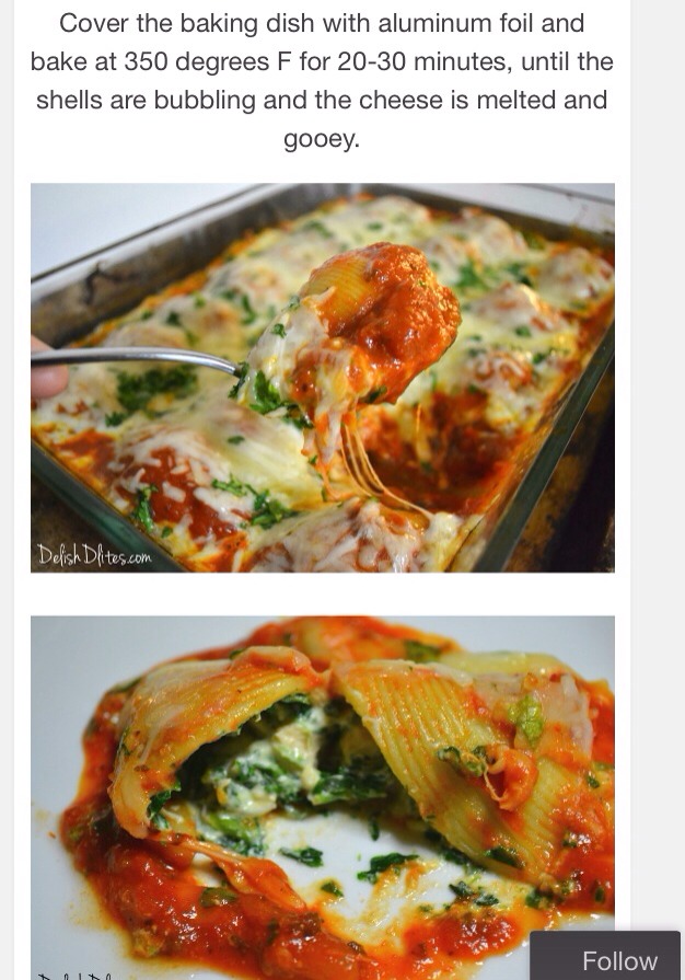 Chicken, Ricotta & Spinach Stuffed Shells
