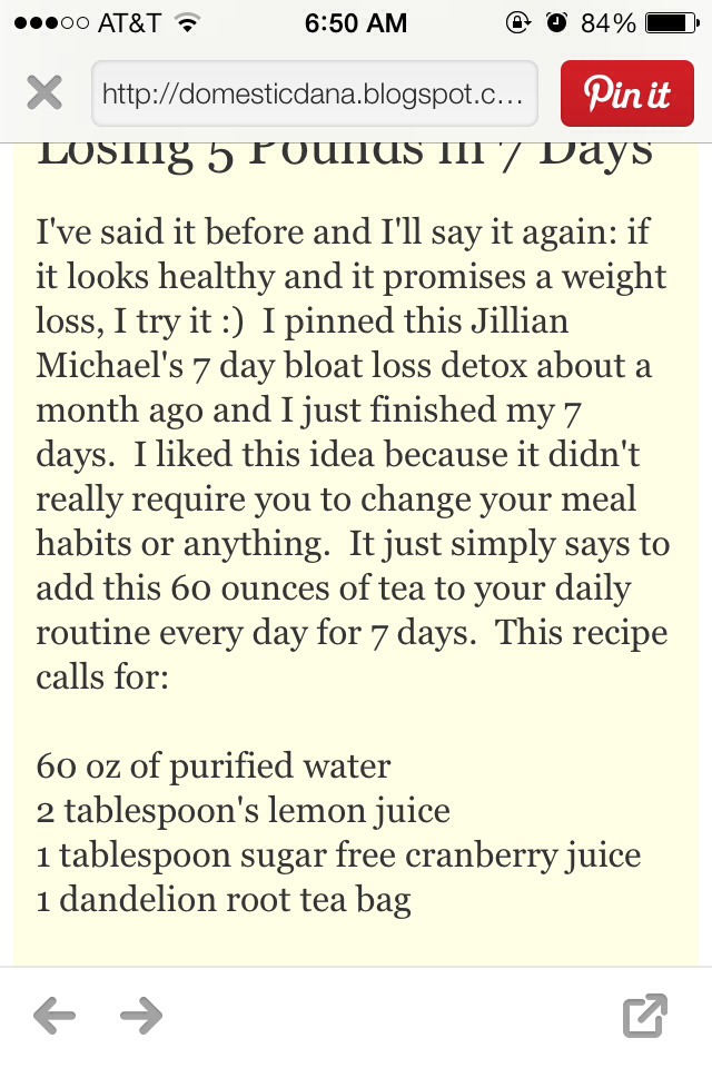 Losing 5 Pounds of Bloat - Jillian Michael's Recipe for Losing 5 Pounds in 7 Days