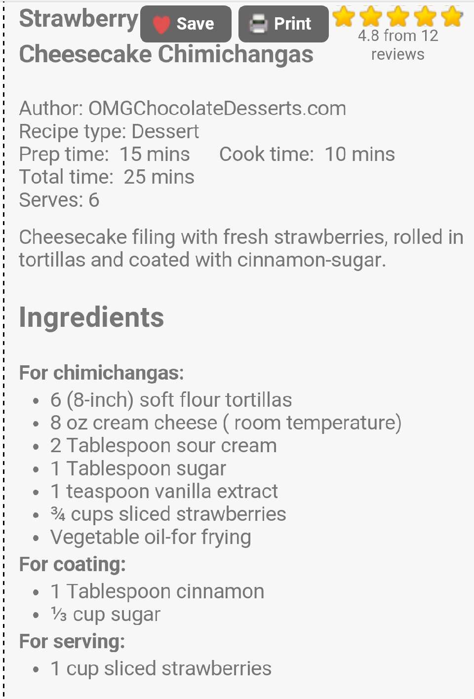 Strawberry Cheesecake Chimichangas! 
