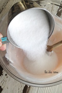 2.  When the mixture is melted and stirred together, add several drops of your Essential Oil. Get your mold ready. Then add the sugar.