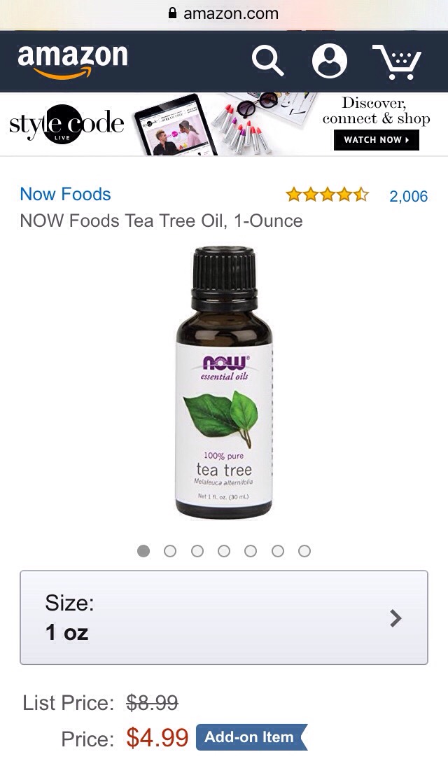 TEA TREE ESSENTIAL OIL | Tea tree oil is known for it’s anti-bacterial properties. If you have acne prone skin, this is the perfect essential oil to use!