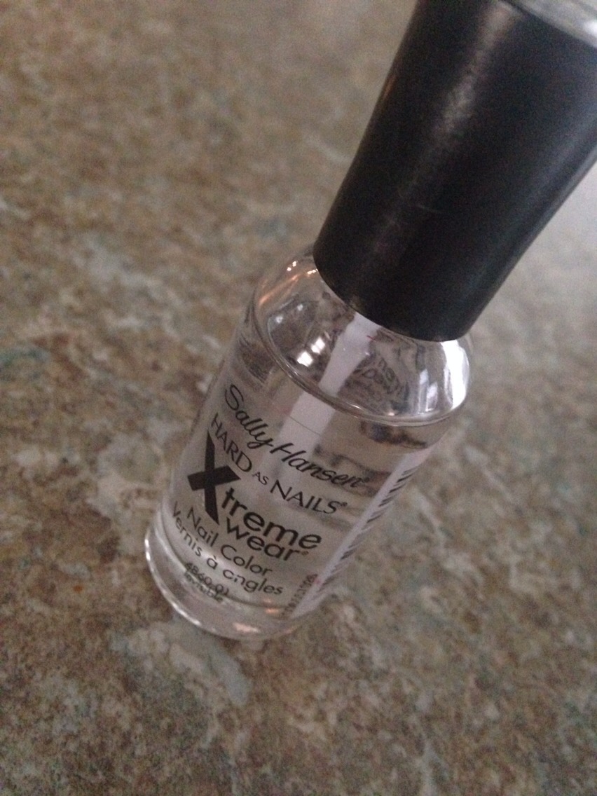 Next add some clear nail polish and allow to dry for at least one hour before applying to hair. 