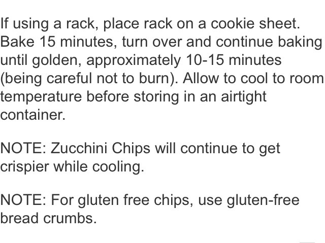 "Oven Baked Zucchini Chips" Yum-Yum!