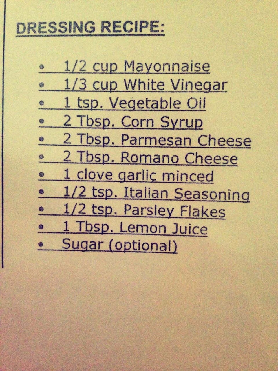 Salad Dressing! Just Like Olive Garden!
