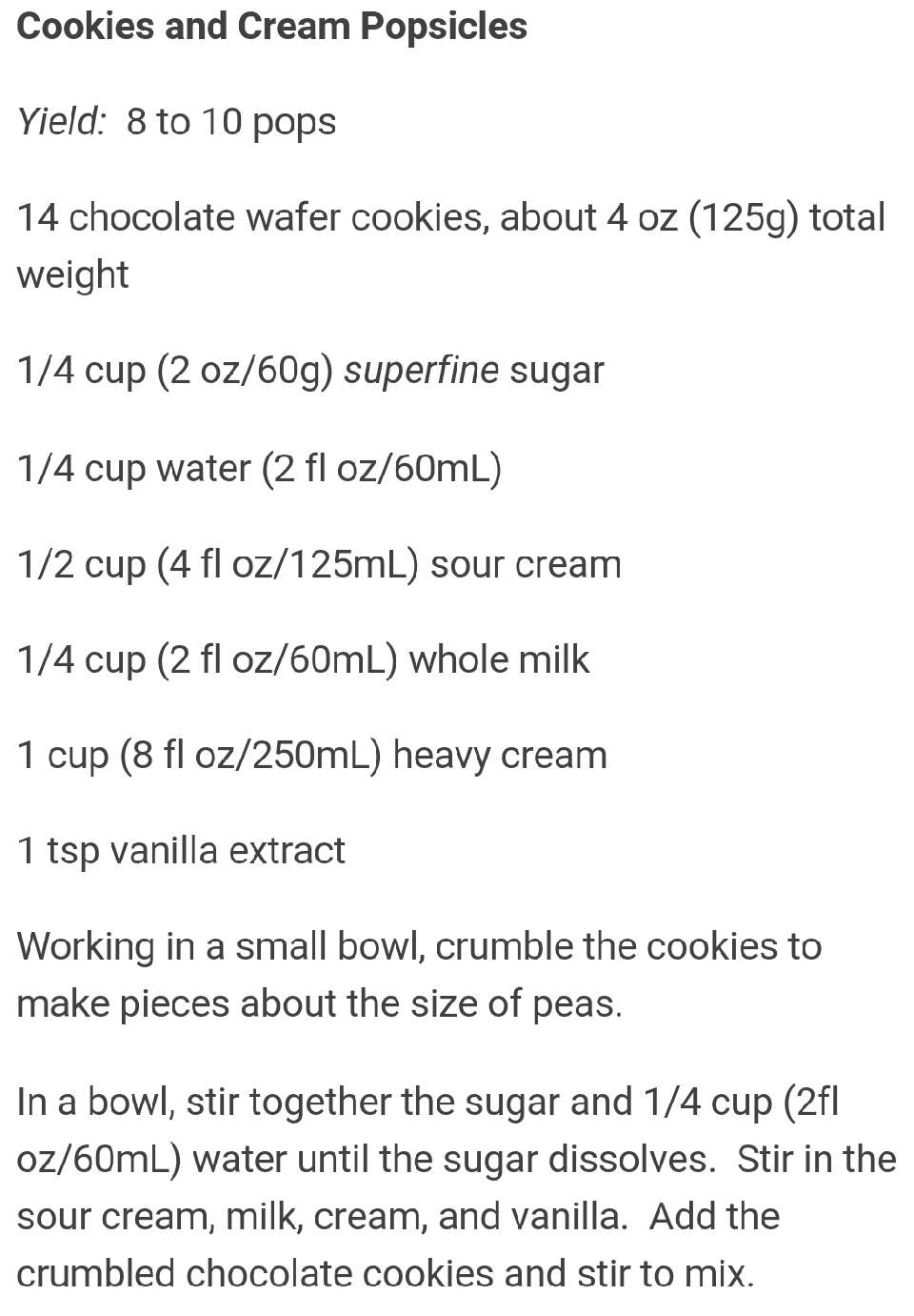 Cookies And Cream Popsicles! 
