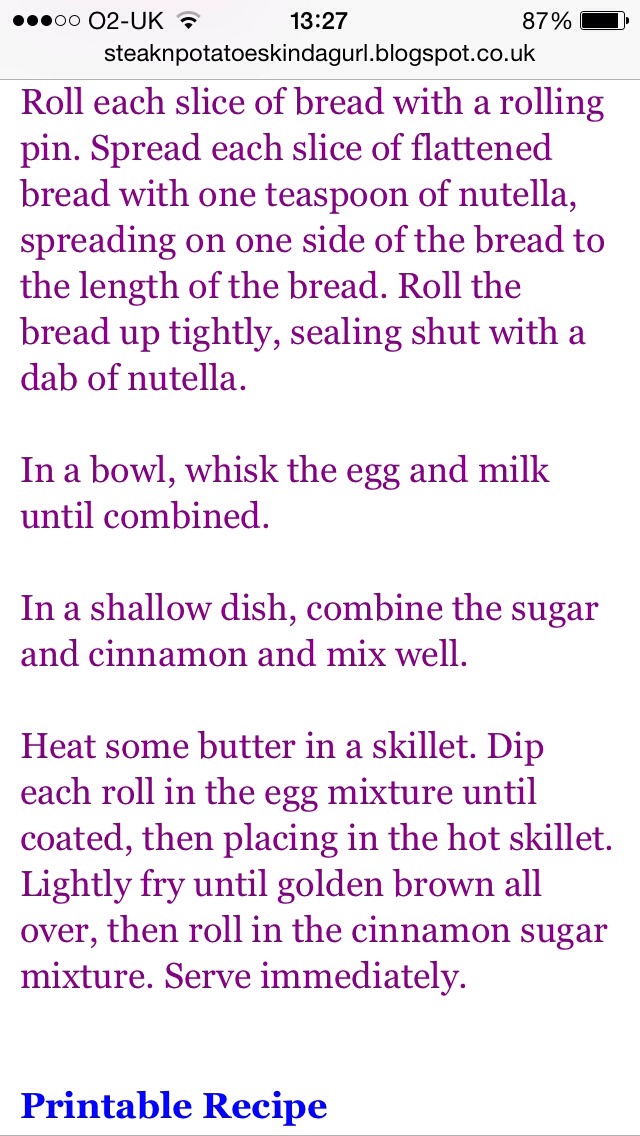 Nutella French Toast With Cinnamon Sugar 