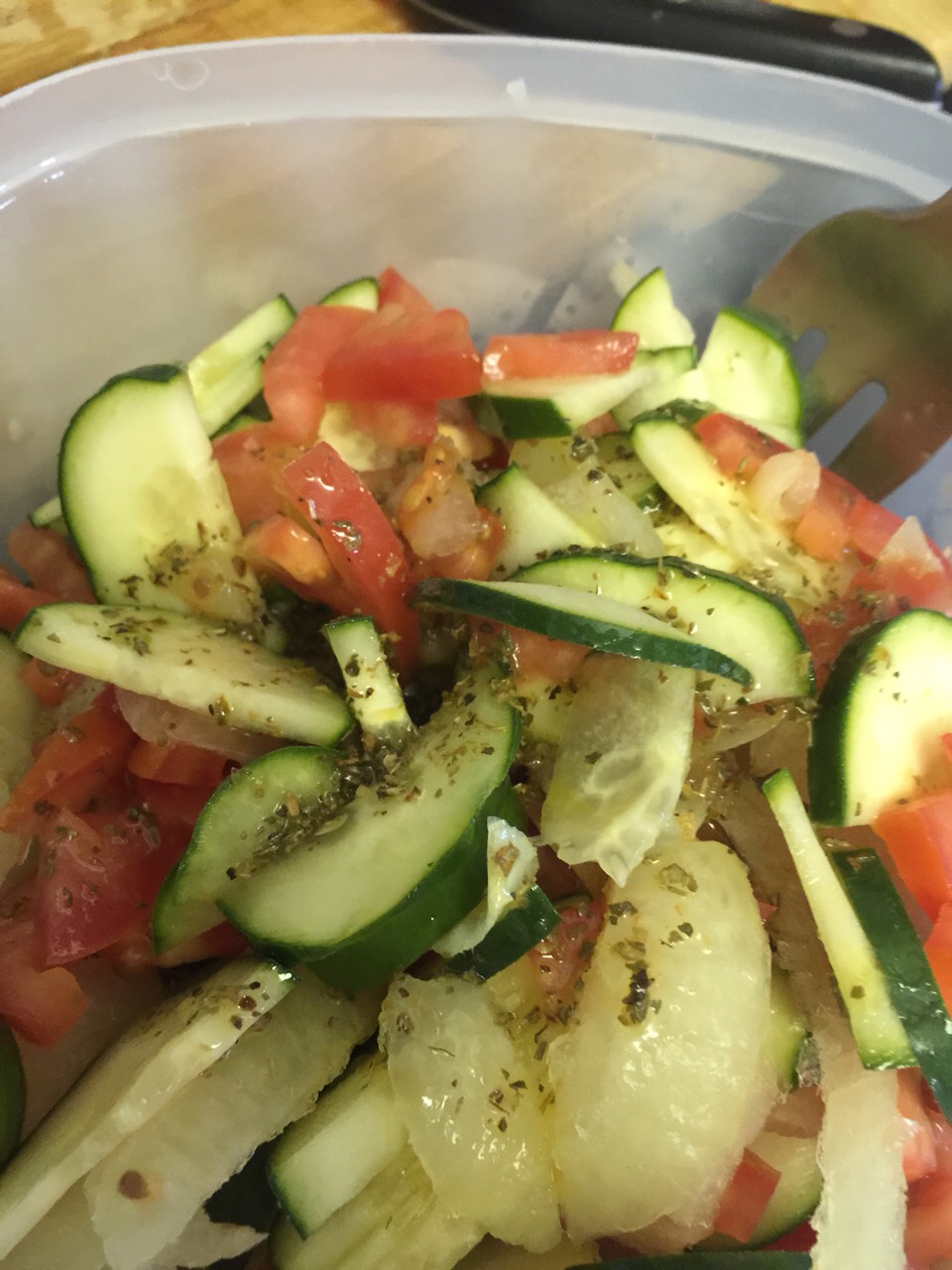 In goes the yum dressing!