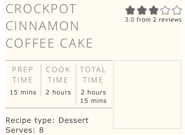 Crockpot Cinnamon Coffee Cake #tipit