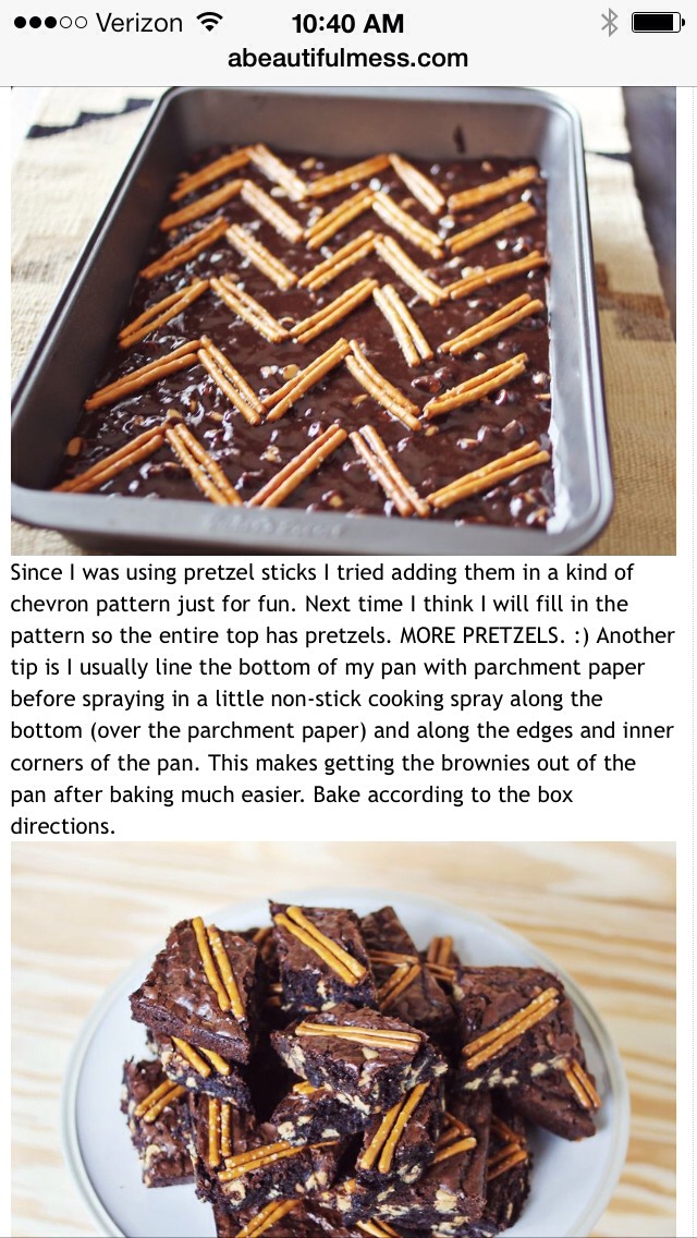 Halfway Homemade Peanut Butter And Pretzel Brownies!! These Are Amazing! 😋