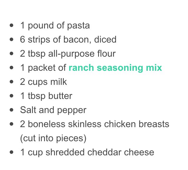 Chicken Bacon Ranch Pasta Recipe! 