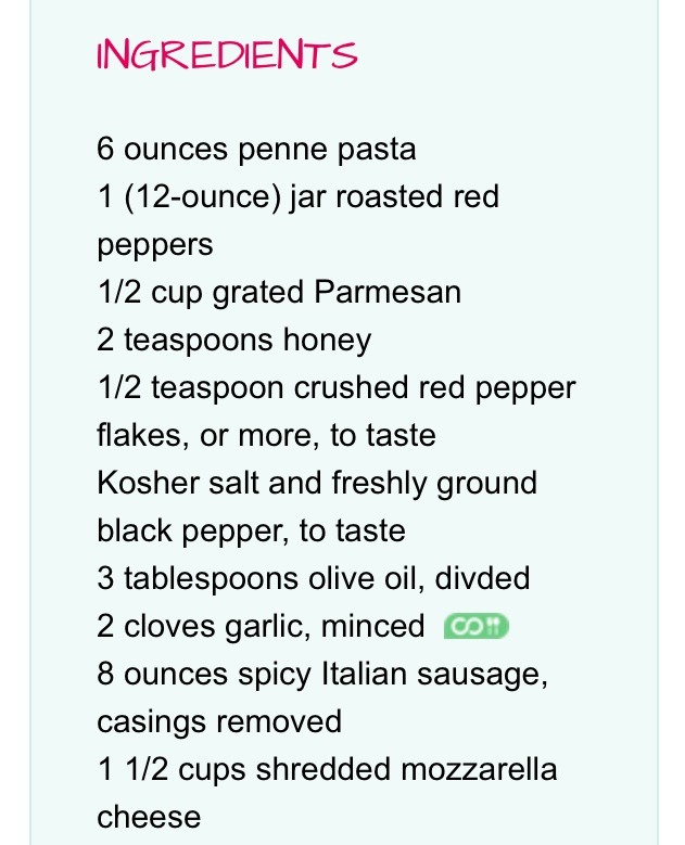 Red Pepper Pasta Bake - Yummy!