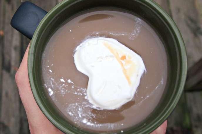 Freeze Cool Whip:
Add a little water to your Cool Whip and spread it out in a cooking pan. Freeze the pan overnight and then use cookie cutters for a cute way to dress up your hot chocolate or coffee!
