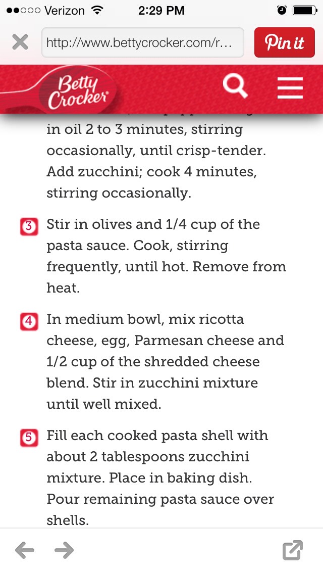 Cheese And Veggie Stuffed Shells