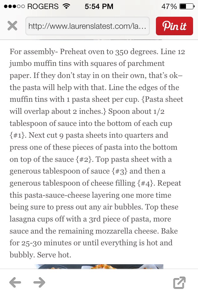 Lasagna Cups