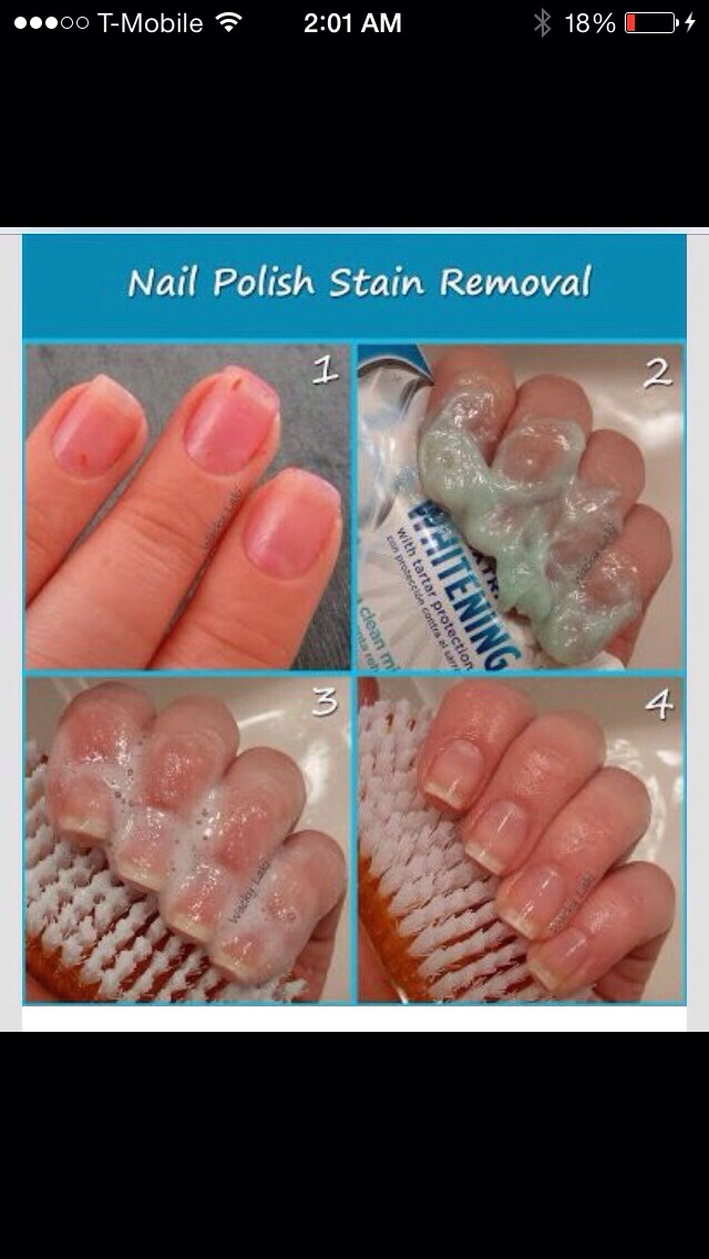 Nail Polish Stain Removal With Whiting Toothpaste 
