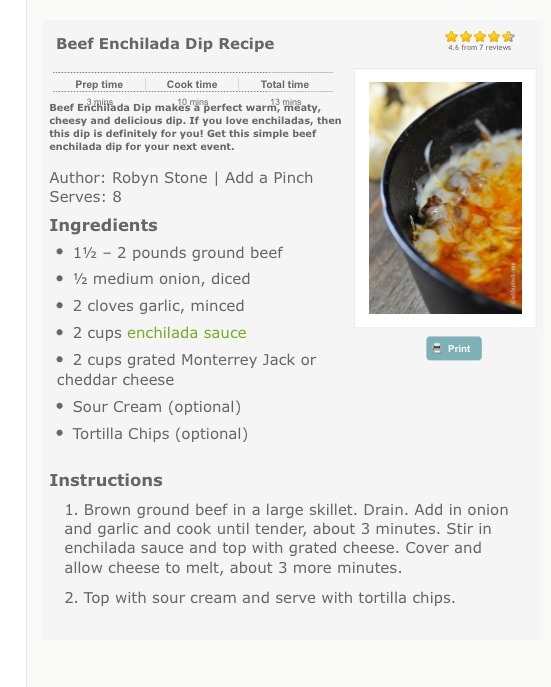 Yummy Beef Enchilada Dip