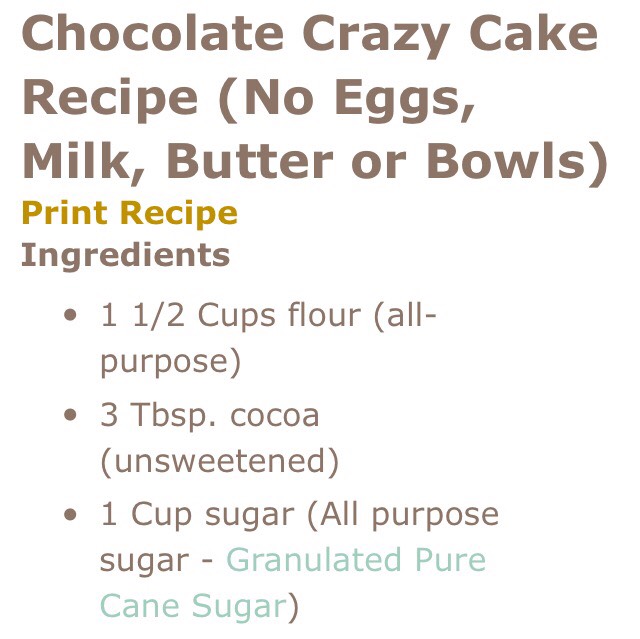Chocolate Crazy Cake!