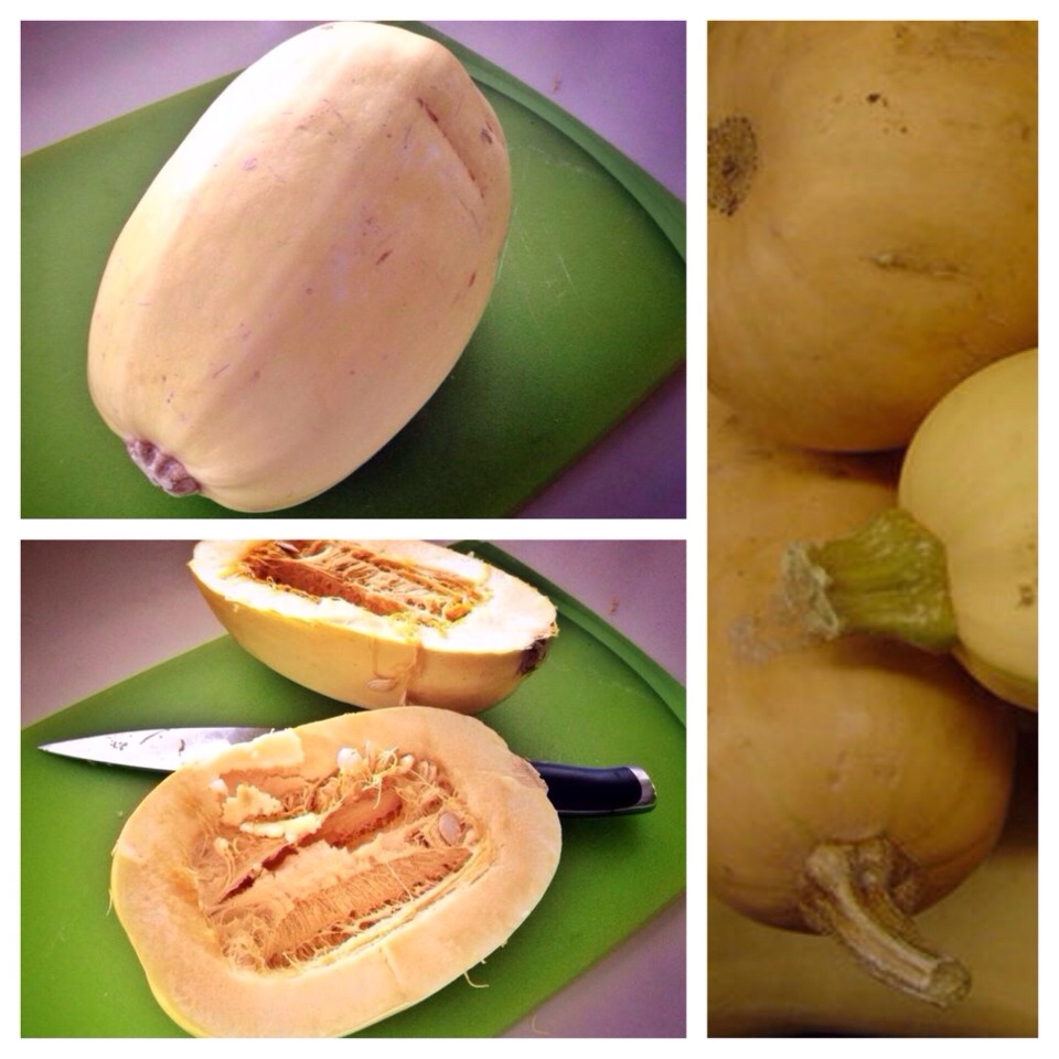 -> Cut squash lengthwise and remove seeds