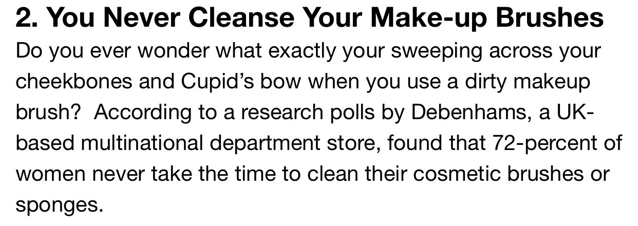 7⃣ Dirty Little Beauty Habits. 😖