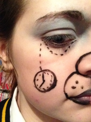 Alice In Wonderland: White Rabbit Half Face Face Paint.