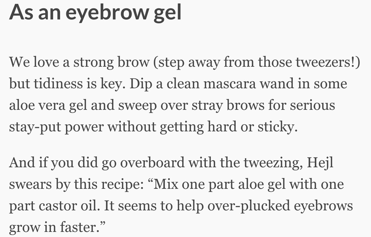 Beauty Uses Of Aloe Vera Gel