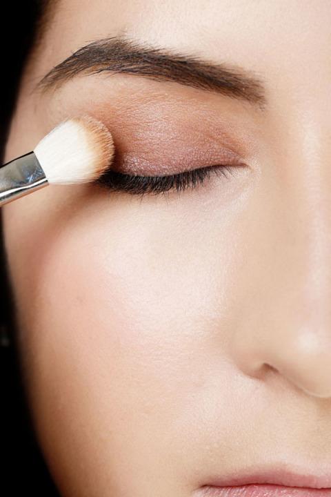 5. Blend in Eye Shadow:- Being sure to diffuse the color as you blend upward so there are no harsh lines