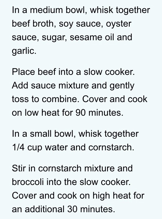 Slow Cooker Beef And Broccoli