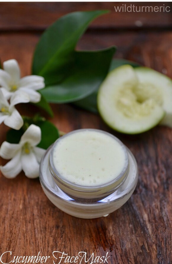 Cucumber face mask.