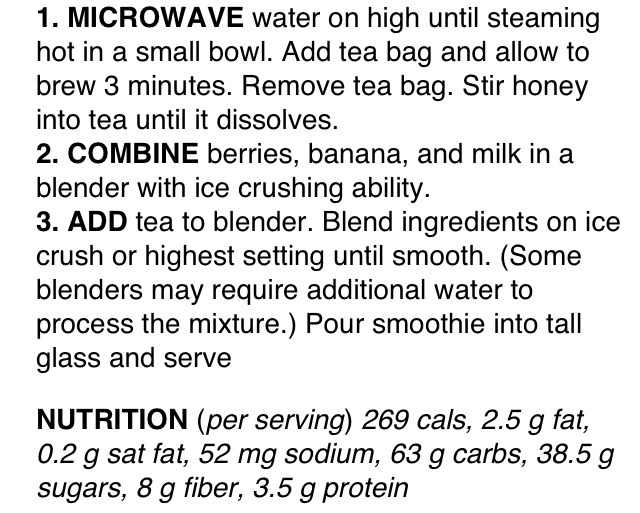 Antioxidant Rich Green Tea Blueberry & Banana Smoothie