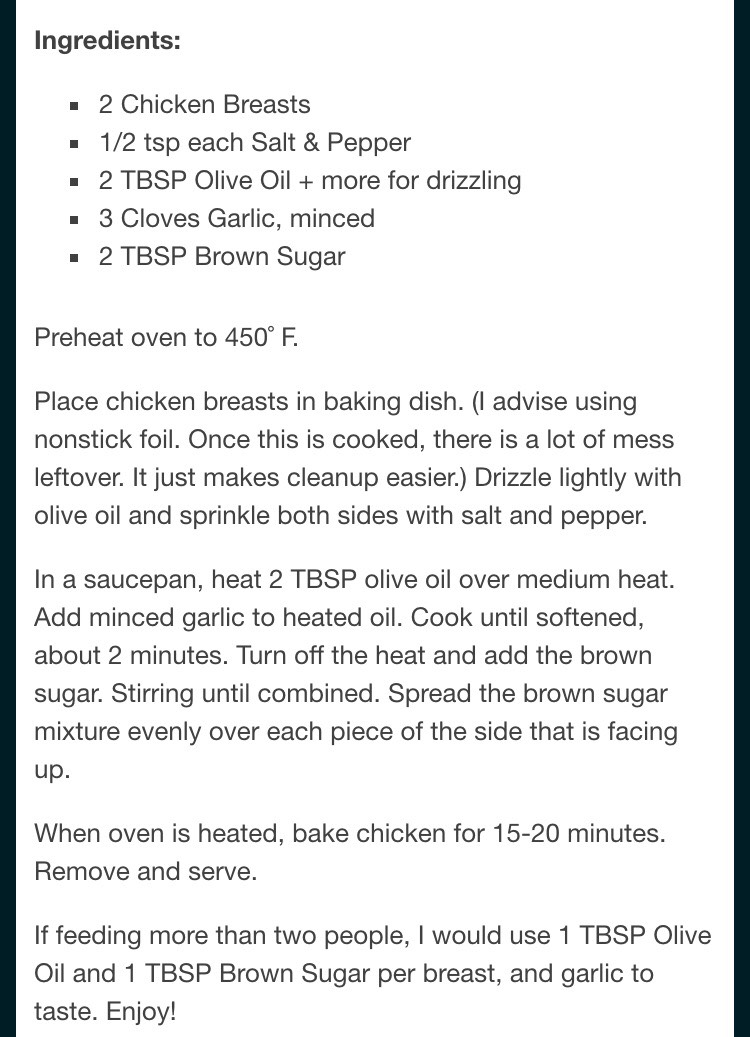 Sweet Garlic Chicken!!