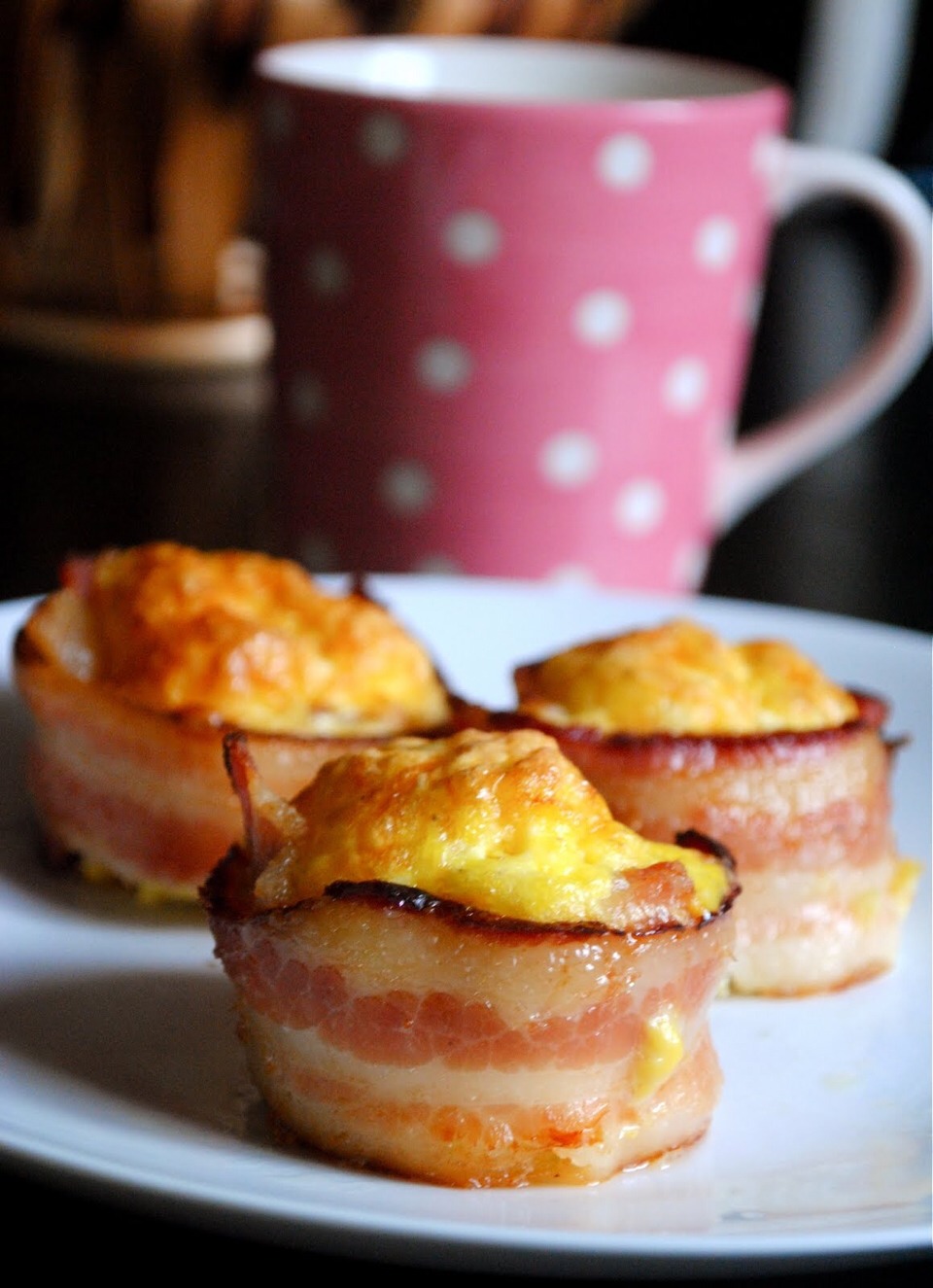 Bacon wrapped egg scramble