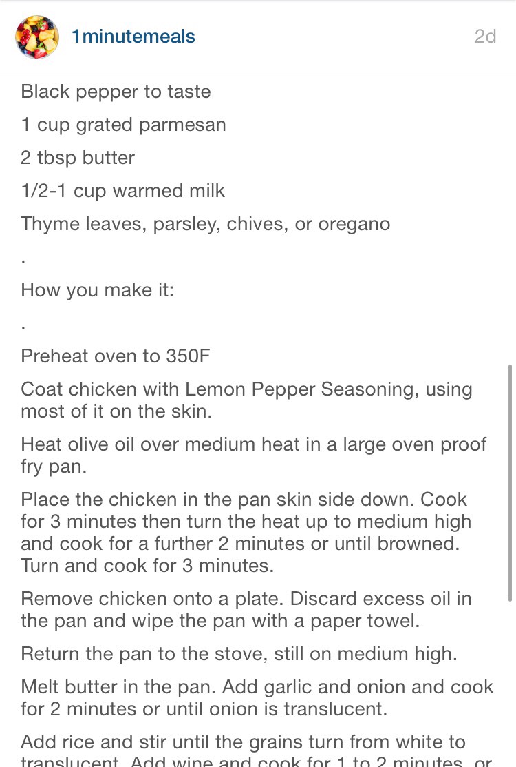 One Pot Creamy Parmesan Garlic Risotto With Lemon Pepper Chicken!! 😍💘