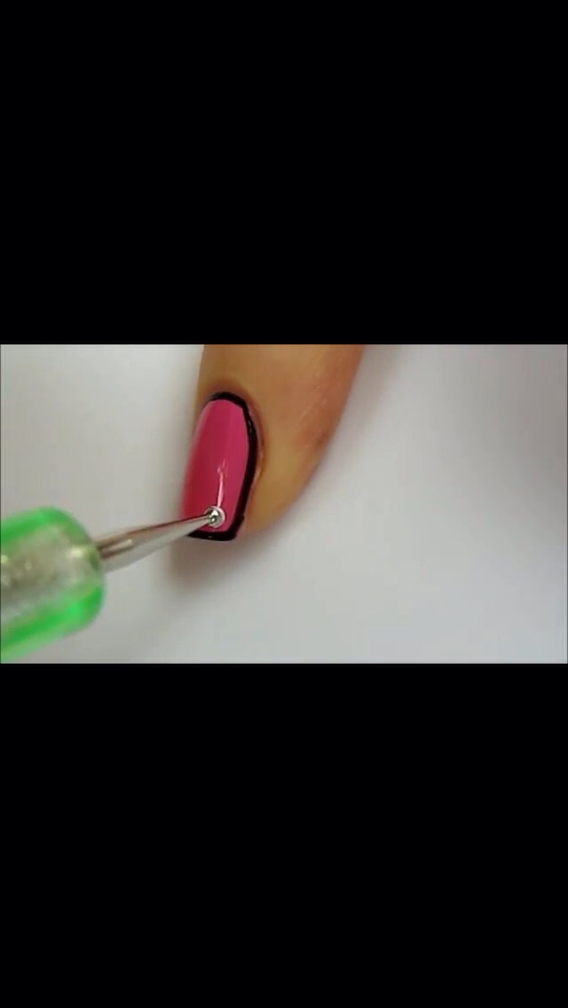 Add a dot with dotting tool or bobby pin end
