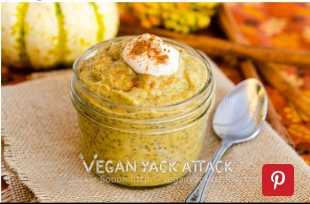 Pumpkin pie chia pudding 
(Vegan)