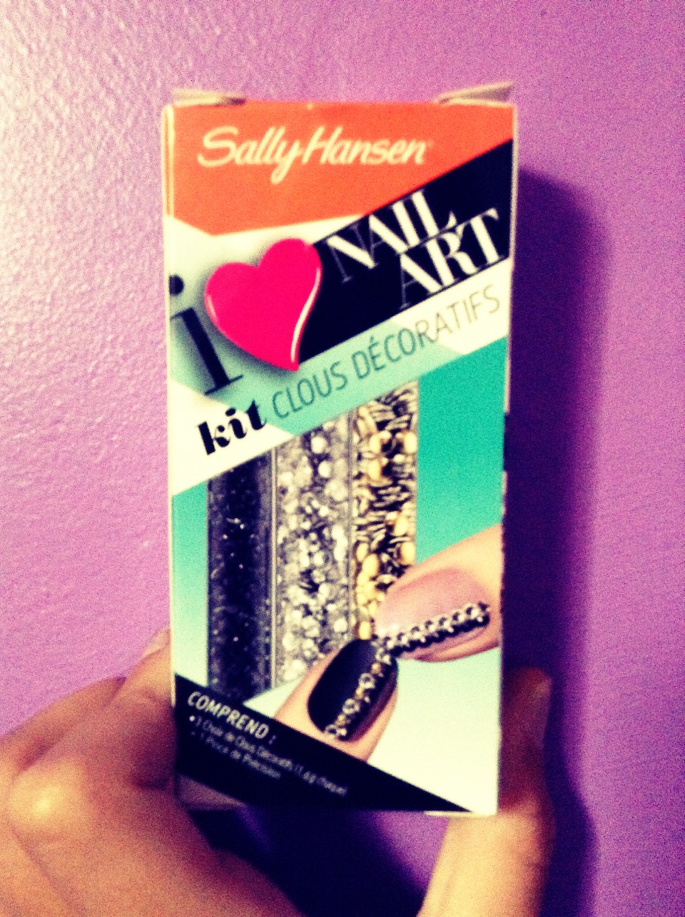 This is a pack of Sally Hansen nail studs. These can be found at target as well. This particular pack comes with 3 tubes of gold, silver, and black nail studs. Pack also comes with 1 nail art pick up tool which can always come in handy when you're having trouble placing the studs. 