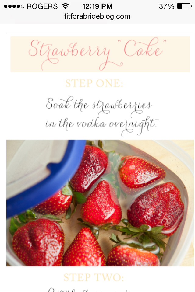 Birthday "Cake" Vodka-Soaked Strawberries With Cream! Yum