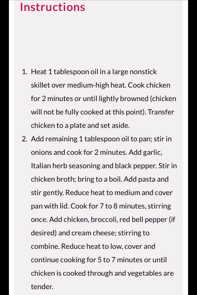 Chicken And Broccoli Pasta