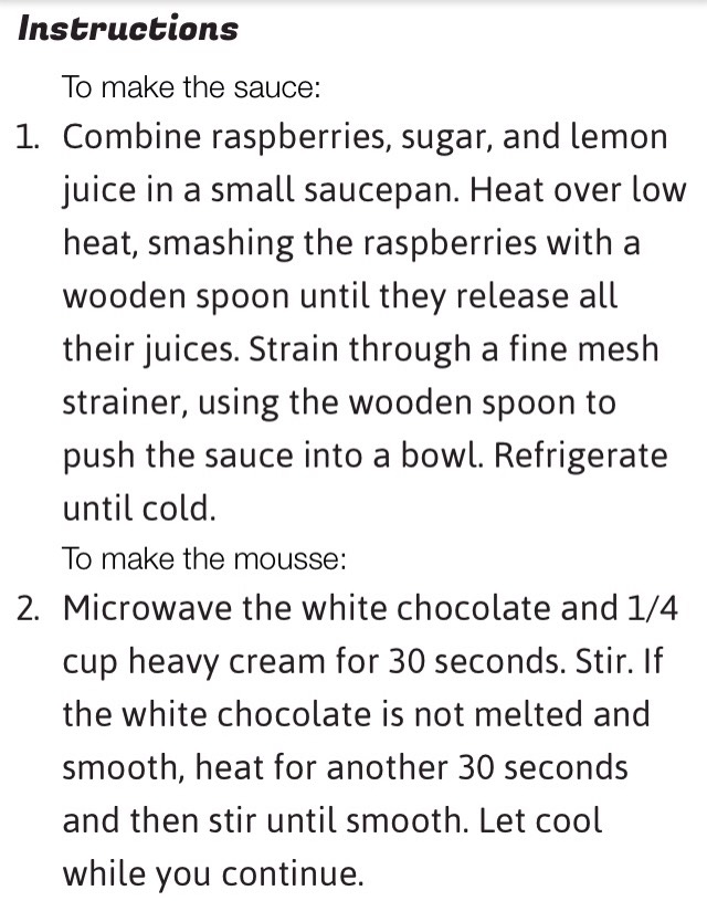 Amazing White Chocolate Mousse With Raspberry Sauce 