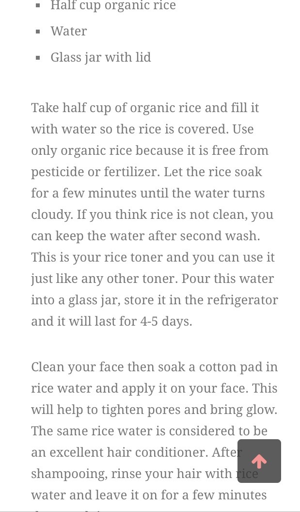 RICE WATER FOR FACE & HAIR
