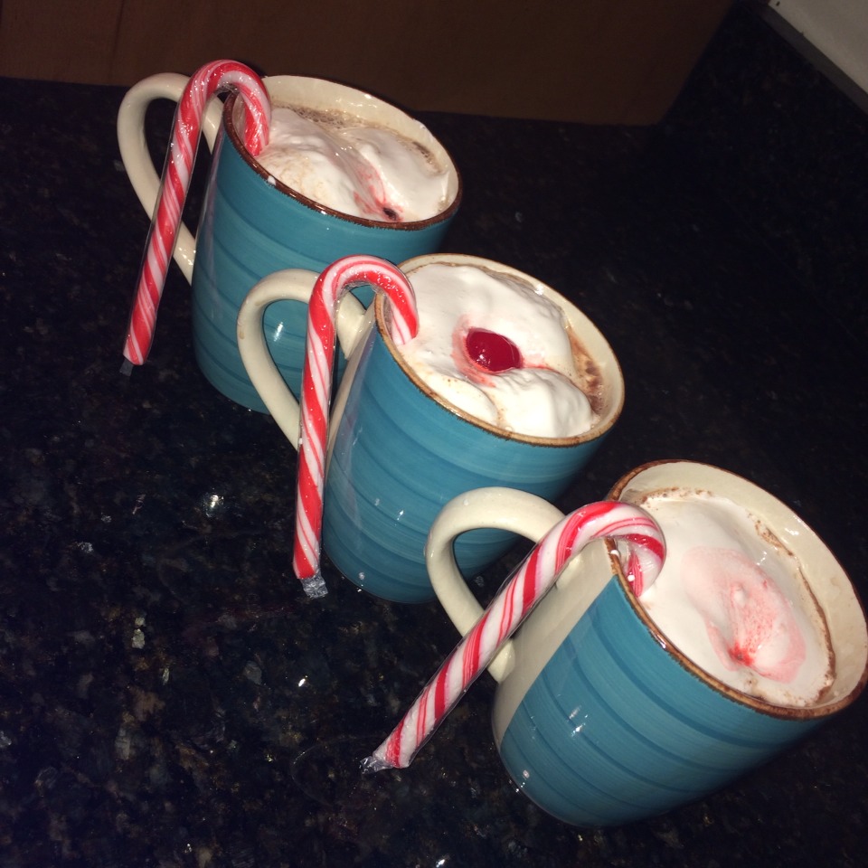And to top off the night a warm delish cup of minty hit coco with a whip of melted marshmallow creme 😋😋😋 