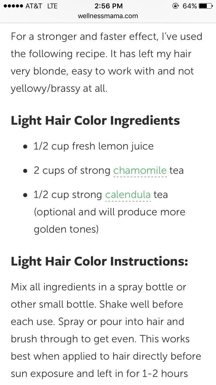 Natural Hair Color Recipes
