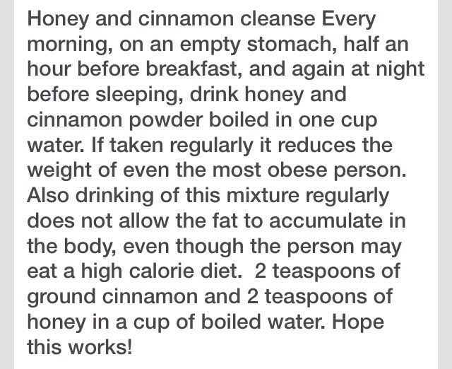 Honey and Cinnamon Cleanse👌👌👌