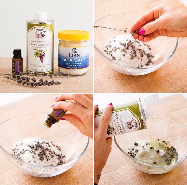 Lavender And Grape-seed Oil Sea-Salt Scrub.  